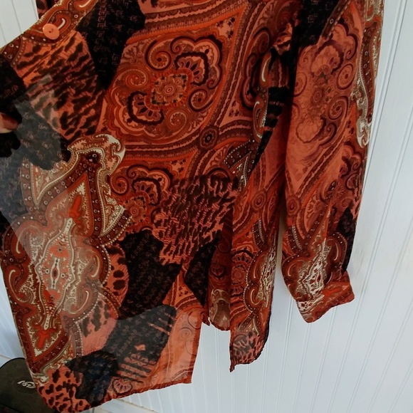 Studio C Plus button front boho tunic 14W - Picture 4 of 4